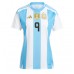 Echipament fotbal Argentina Julian Alvarez #9 Tricou Acasa Copa America 2024 pentru femei maneca scurta